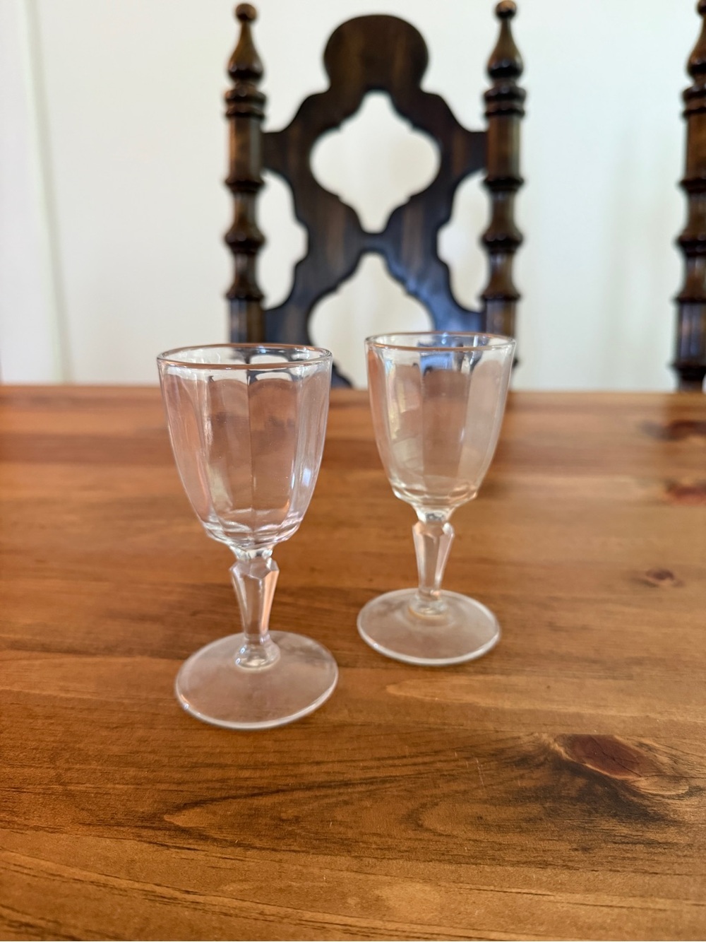 Clear Glass Wine vintage Goblets - Set of 2